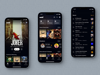 Mobile Streaming Platform agency application ui design film minimal mobile mobile app mobile app ui mobile ux movie ott product design saas streaming tv show ui uiux user interface ux design watch