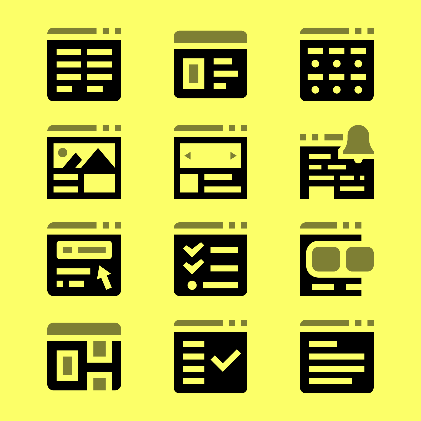 Website Builder / Basicons basicons block browser builder constructor design flowchart icons layout prototype ui unit ux vector web design webpage website website builder wireframe