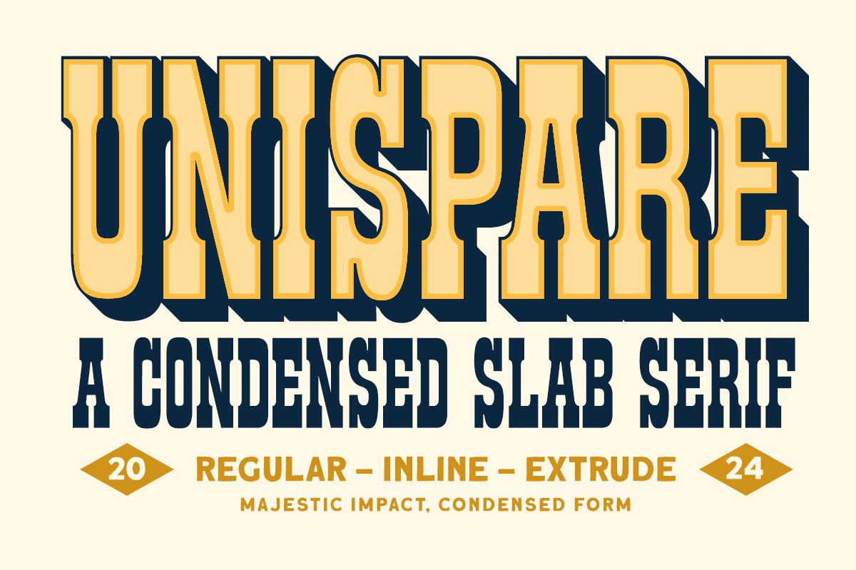 Unispare Condensed Slab Serif freebies modern font