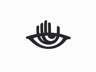 Eye Hand Logo brand branding eye for sale hand logo mark nagual design