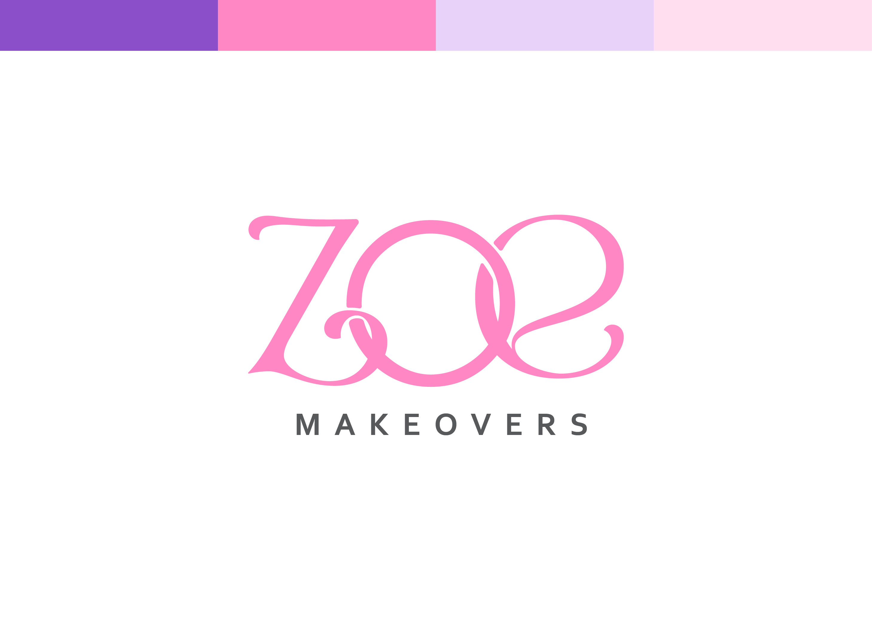 Zoe Makeovers Logo brand designer brand identity branding design graphic design graphics illustration logo logo designer logo maker vector wordmark logo