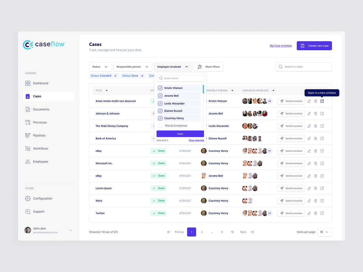 Table filters by Maciej Kuropatwa on Dribbble