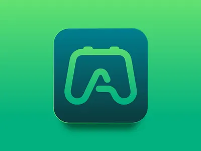 Play to earn mark a branding design gamepad icon illustration letter logo mark monogram play to earn