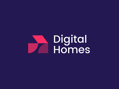 Digital Homes architecture branding concept digital double meaning exprimart homes house logo media modern platform real estate roxana niculecu saas simple