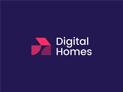Digital Homes architecture branding concept digital double meaning exprimart homes house logo media modern platform real estate roxana niculecu saas simple