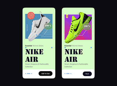 Nike- Mobile UI Design 3d app branding design graphic design jawad logo minimal mobaile mobile app motion graphics nike puma shoe shop shoes shop ui ux