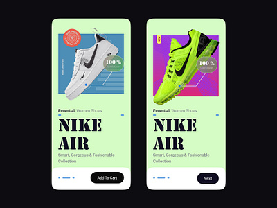 Nike- Mobile UI Design 3d app branding design graphic design jawad logo minimal mobaile mobile app motion graphics nike puma shoe shop shoes shop ui ux