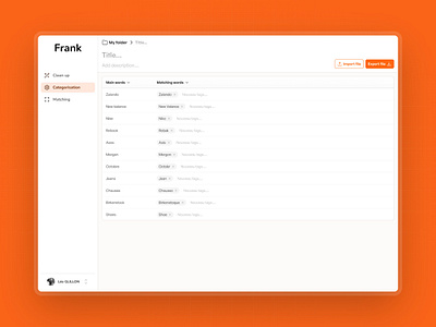 Data Table Component - UI design orange product design ui ux