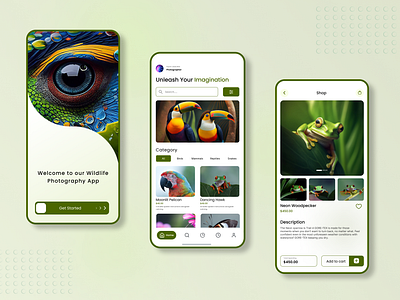 Wildlife Photography Mobile App apps design mobile mobile app photography ui uiux