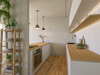 Before /After image (Digital Restyling of the kitchen) 3d adobephotoshop interior lumion render sketchup