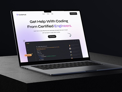 Code Collaboration Platform Web site : Landing Page animation app app design branding design graphic design homepage illustration landing page landingpage logo minimal typography ui ux uxesign web web design web site website