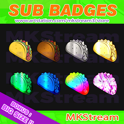 Twitch sub badges tacos pack animated emotes anime burger cute design eat emote emotes illustration logo sub badge sub badges taco taco sub badges tacos tacos sub badges twitch sub badges