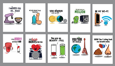 Punny Card Designs art card design design downsign fiverr card funny funny card hahaha humor illustration lol pun quirky sam omo upwork card witty