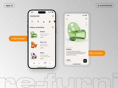 E-commerce App UI appdesign application appui furniture ios mobile mobiledesign ui ux uxui