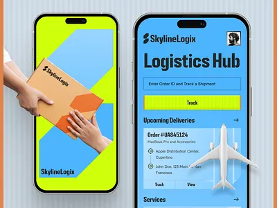 SkylineLogix: Logistics mobile app courier design logistic mobile mobile app design progress search status tabbar theme tracking trending ui