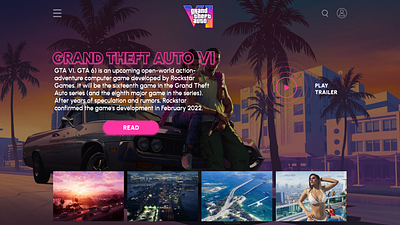 SITE MENU DESIGN FOR GTA 6 app branding design graphic design illustration logo typography ui ux vector