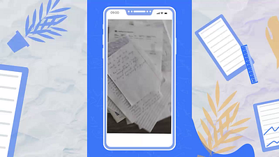 Animation for the handwritten document scanning application. animation app graphic design illustration logo motion graphics scan ui ux