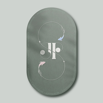 J & P Logo with the two intertwined fishes 𓆝 𓆟 𓆞 art artbynandy brandidentity branding design digital illustration graphic design jp logo logo logo deas logo design logo inspirations minimal logos
