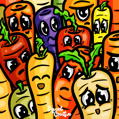 The Carrot Gang Cartoon Illustration kawaii logo