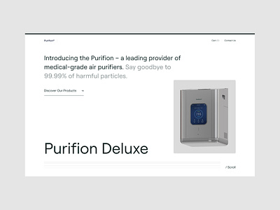 Purfion – Air Purifier IOT for Home 3d design air purifier iot landing minimalis pixelate studio product design saas smart device swiss design ui website design