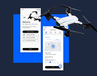 Aquiline Drones – Uber for Drones mobile app mobile app design mobile application ui ux