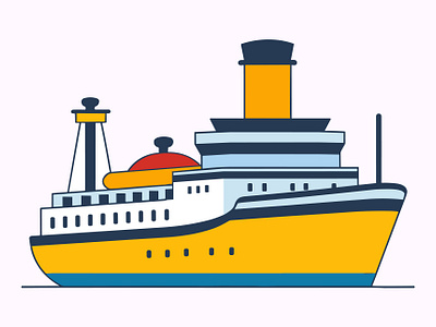 Ship Trawler Flat Vector illustration art graphic design