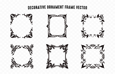 Decorative corner frame Vector set graphic design isolated