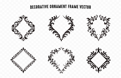 Set of Ornamental vintage corners and borders graphic design isolated