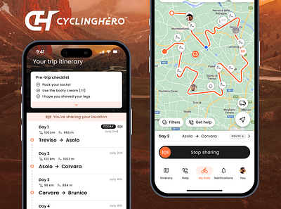 Cycling Hero app app app design mobile app product design ui ux uxui