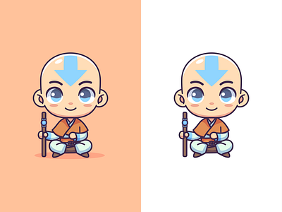 Avatar The Legend of Aang aang avatar cartoon cartoon design chibi cute design illustration kawai logo mascot vector
