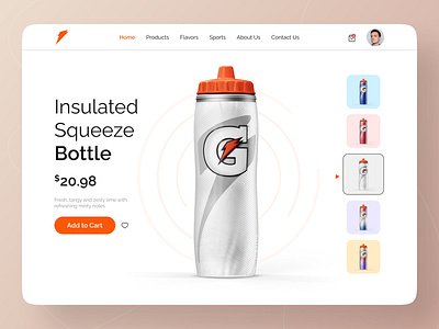 Bottle web design - UIUX Concept beautifulcolors behance bottle bottledesign bottlehomescreenui bottlelandingpage bottlesell bottleweb bottlewebsite design dribble headerdesign monochromatic orangetheme professionalui topuiux trending ui waterbottleweb waterui