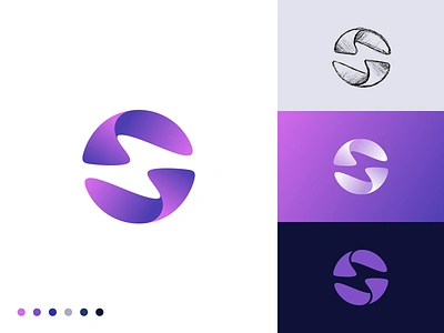 Globe Logo bolt brand earth g globe identity letter lightning logo mark planet purple spark symbol thunder