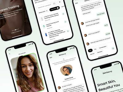 Skincare mobile app with AI ai app branding design grid mobile product trends typography ui