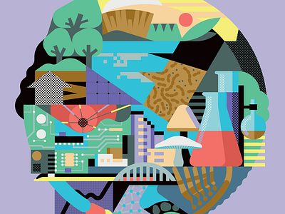 Collab Fund city cityscape climate crisis data geometric green illustration nature pattern polution startup sustainability technology traffic vector