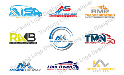 Trucking Logo. Trucking Company Logo Design. Premium Logo Vector 3d animation branding graphic design logo motion graphics truck logo design ui