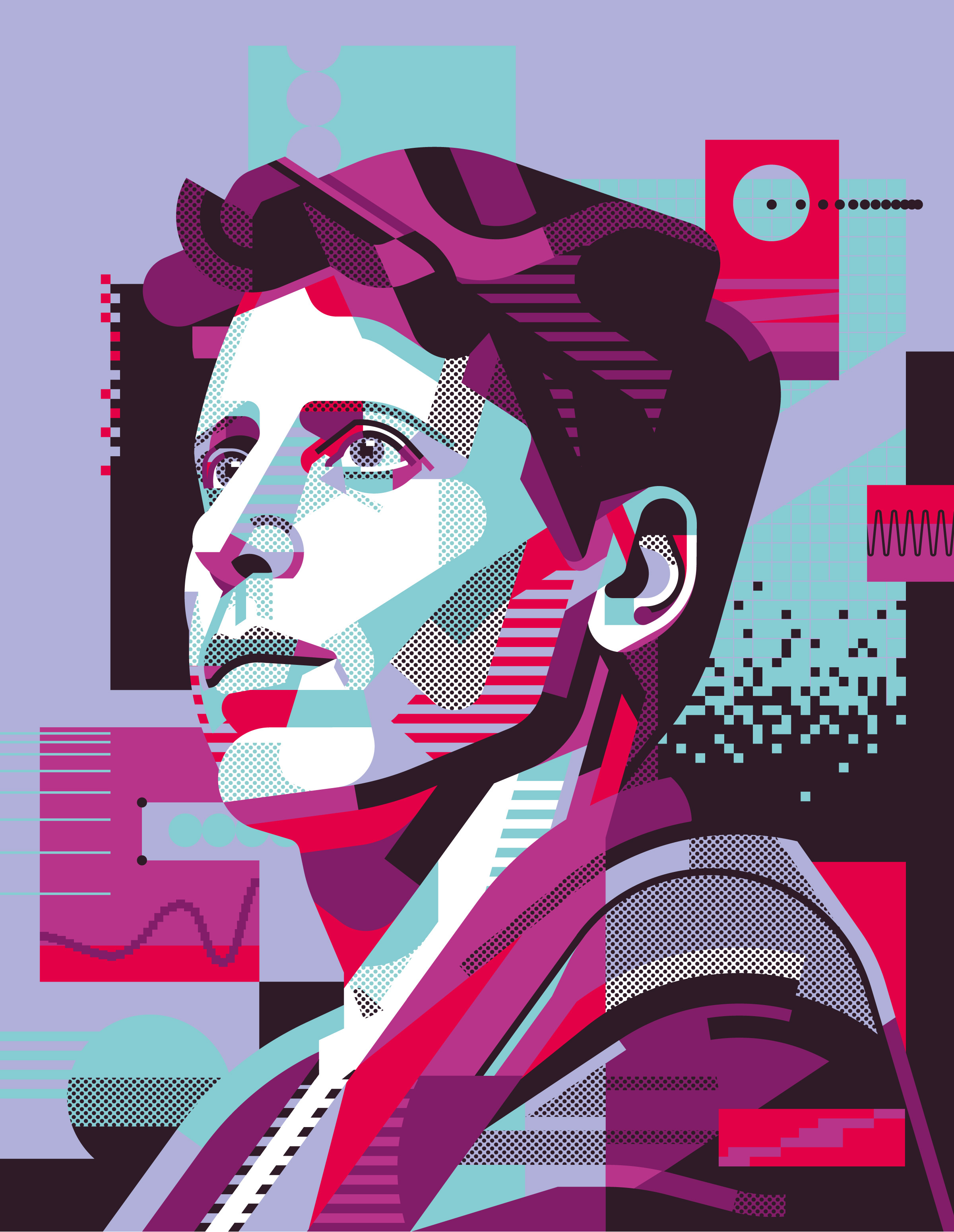 Sam Altman ai ceo data editorial geometric illustration openai pattern portrait samaltman startup tech vector vr