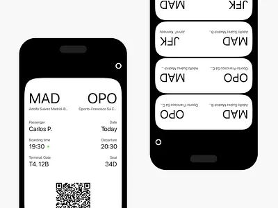 Boarding pass boarding clean minimal pass simple travel ui