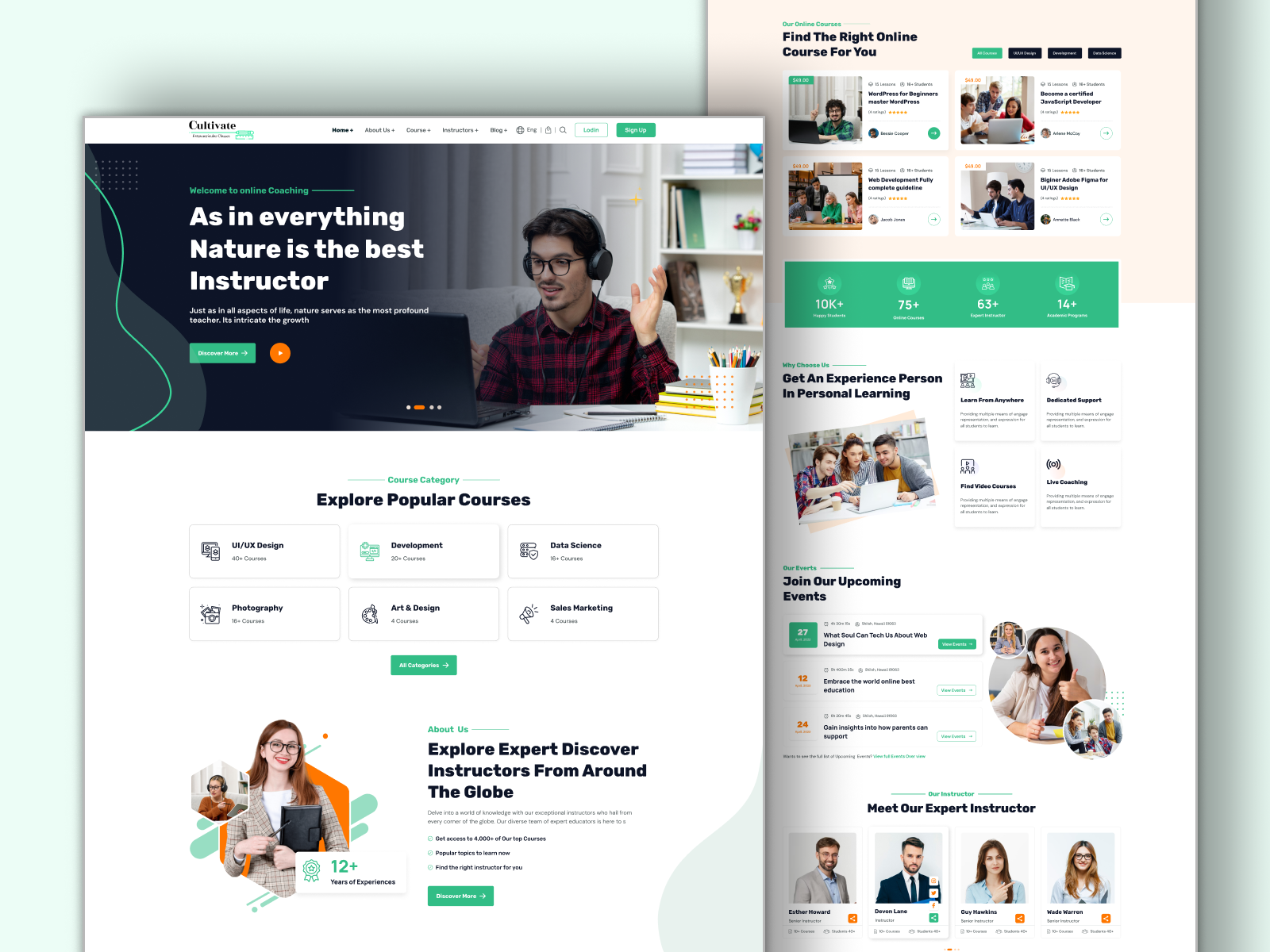 Online course instructor website design by jarviz lab ui ux