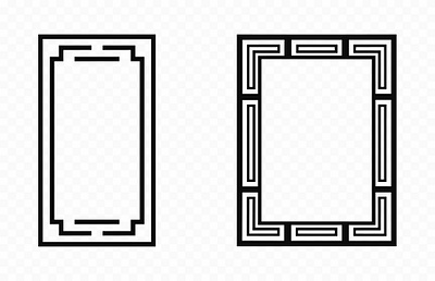 Decorative Rectangle Border Frame Vector set graphic design isolated