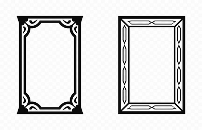 Decorative Rectangle Border Frame Vector set graphic design isolated