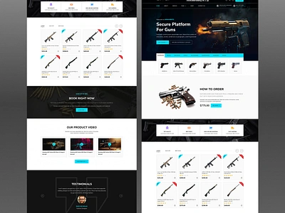 Armaments - Online Gun Shop Web UI Kit army guns bullet design ecommerce figma design gun shop gun shop web ui kit gun strore guns night vision gun online gun shop online gun store pistol rifle shop store ui design ui kit weapon weapon store