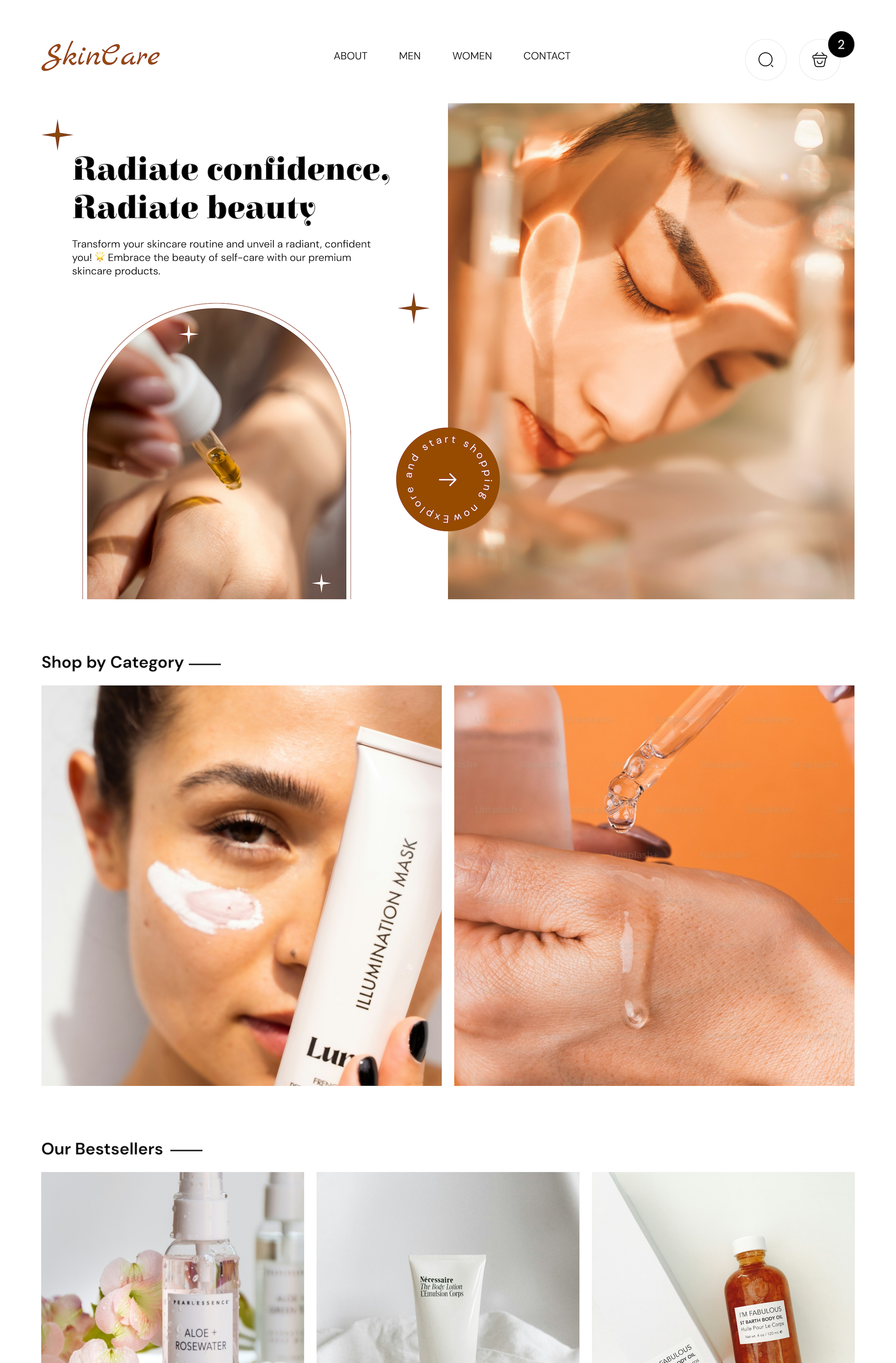 SkinCare - Beauty Brand E-commerce Website app design ecommerce ui website