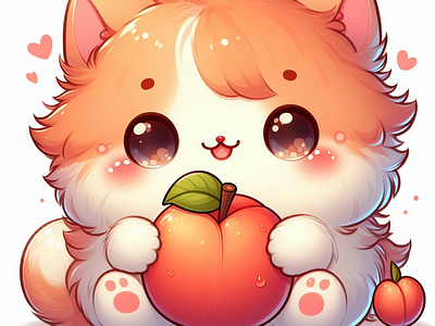 Cute Peachy Kitten adorable peach fuzz affinity designer art peach cat lovers cute cat cute design cute kitten digivibes illustration lovely design meddgraphics nature nature lovers peach and cat peachy cat pet