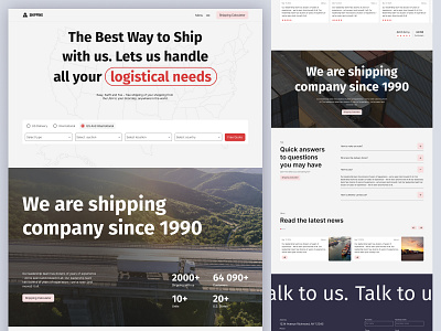 Shipping company | Landing page design landing landing page shipping ui web web design