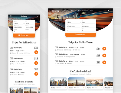 Service for booking railway tickets. Adaptive design adaptive design mobile tablet ui web