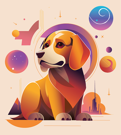 Space dog dog illustration space vector вектор иллюстрация