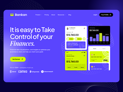 Bankan - SaaS Website Design Concept collaboration design finance financial landing page modern saas ui user experience uxdesign uxui web web design website
