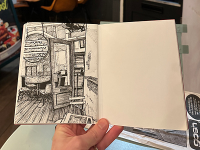 KOZZEE Coffee Shop Sketch drawing fine line illustration illustration ink ink drawing reportage reportage illustration sketch sketchbook sketchbook illustration sketching