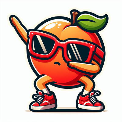 peachy dab pose affinity designer cartoon design cartoon peach cool design dab pose dabbing digivibes funny design funny peach illustration lovely design meddgraphics peach dabbing peach sunglasses peachy dab playful design