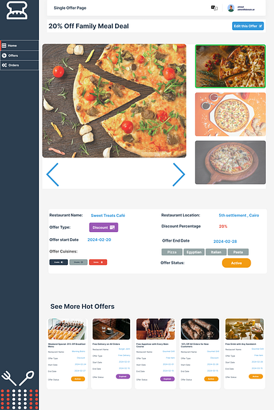 The Single Offer Page restaurant system ui uxui design visual design